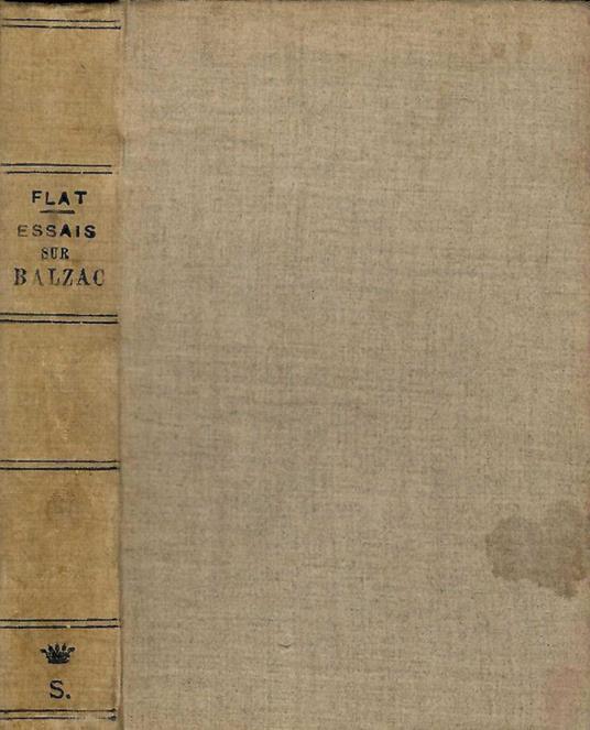 Essais sur Balzac - Paul Flat - copertina