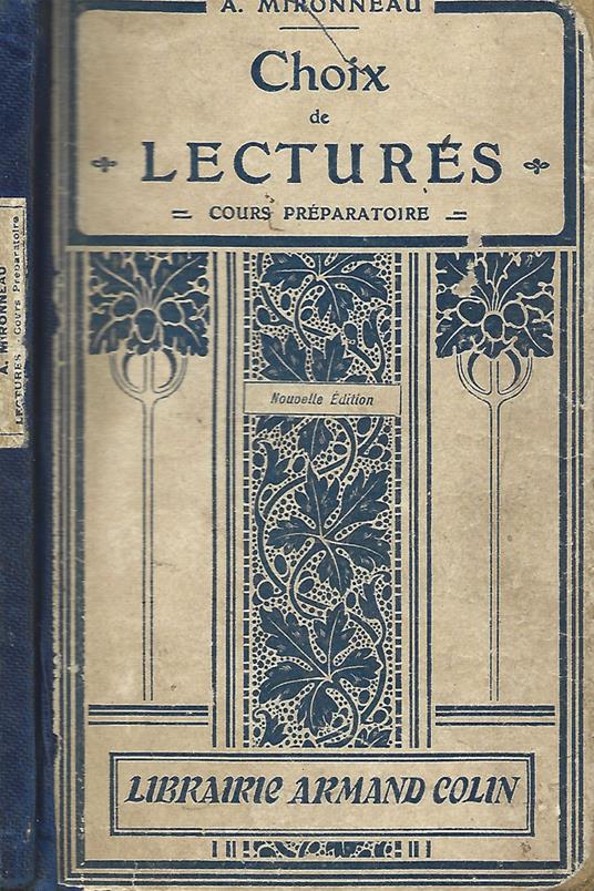 Choix de lectures - A. Mironneau - copertina