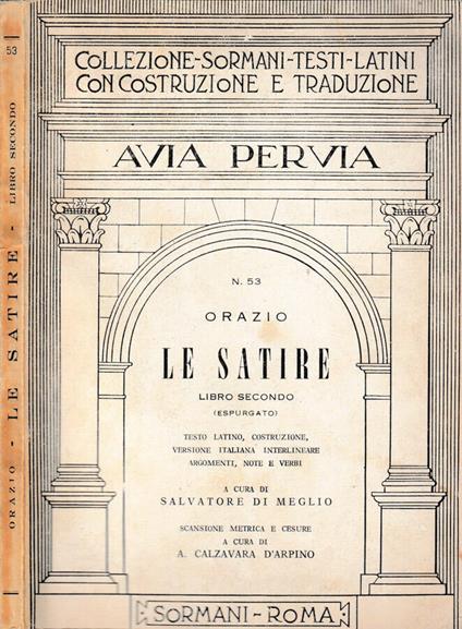 Le Satire libro secondo - Q. Flacco Orazio - copertina