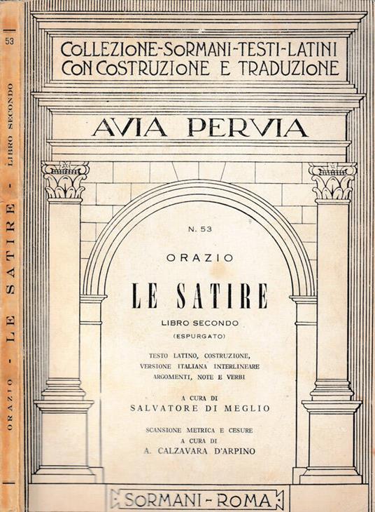 Le Satire libro secondo - Q. Flacco Orazio - copertina