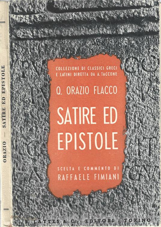 Satire ed epistole - Q. Flacco Orazio - copertina