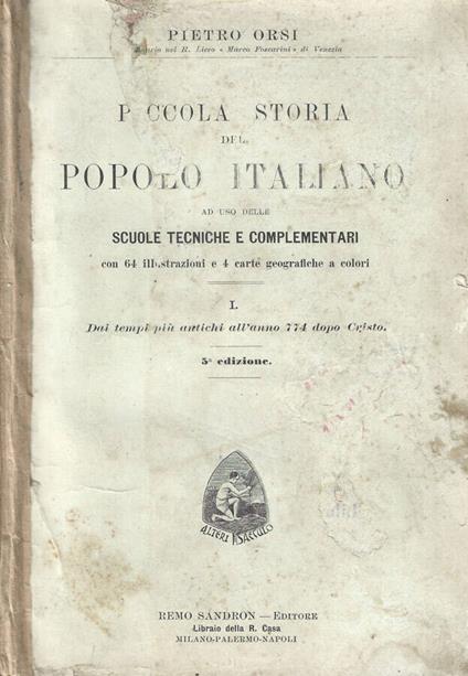 Piccola storia del popolo italiano - Pietro Orsi - copertina