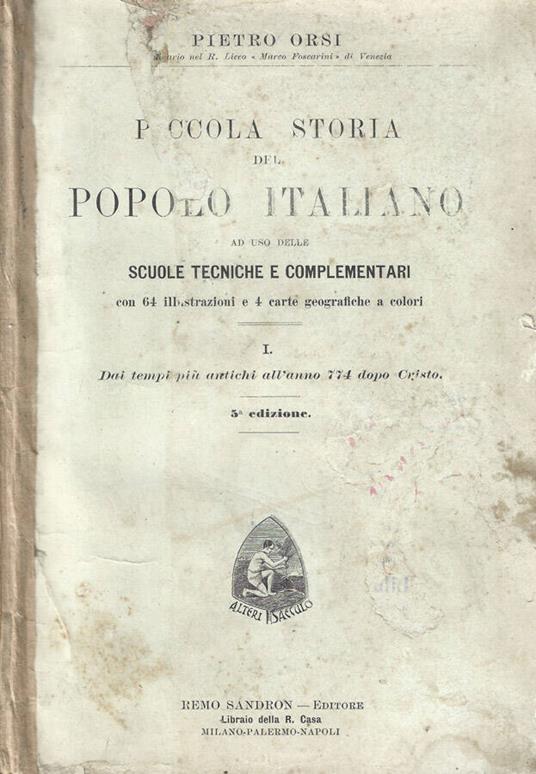 Piccola storia del popolo italiano - Pietro Orsi - copertina
