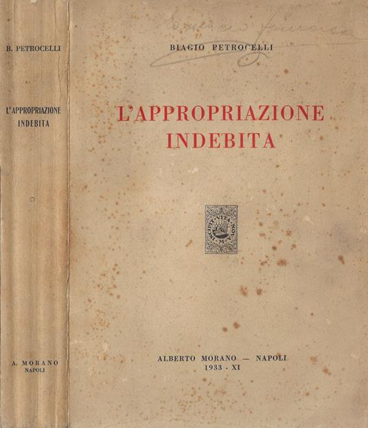 L' appropriazione indebita - Biagio Petrocelli - copertina