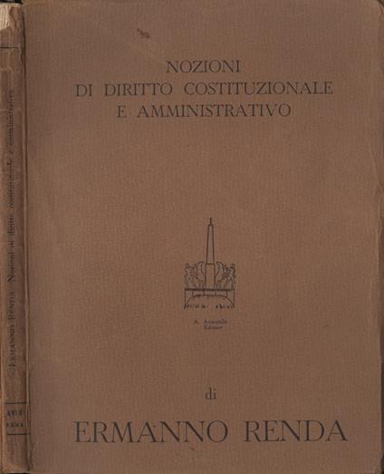 Nozioni di diritto costituzionale e amministrativo - Ermanno Renda - copertina