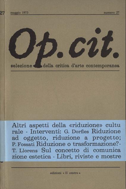 Op. cit n. 27 anno 1973 - copertina
