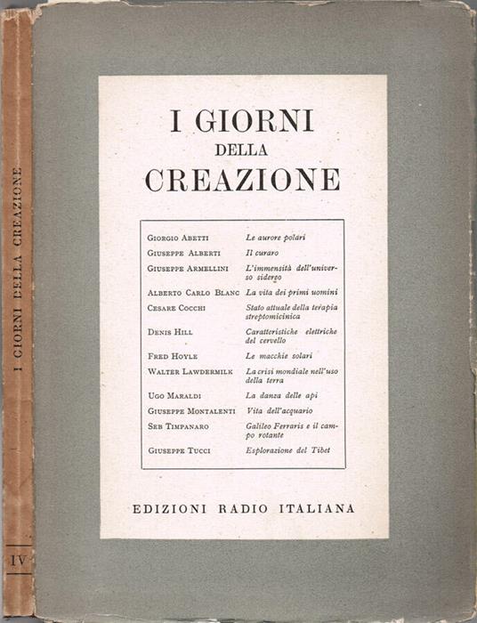 I giorni della creazione - copertina