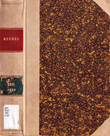 Hermes, volume XXIII, anno 1888 - copertina
