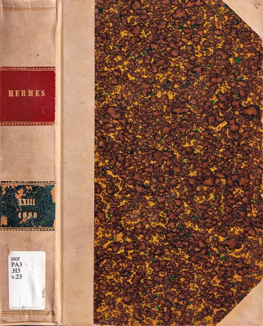 Hermes, volume XXIII, anno 1888 - copertina