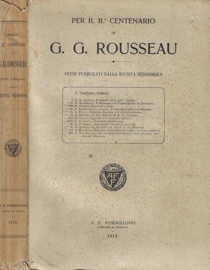 Per il II° centenario di G.G. Rousseau - copertina