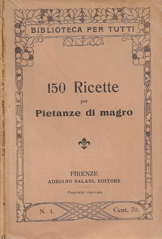 150 Ricette per Pietanze di magro - copertina