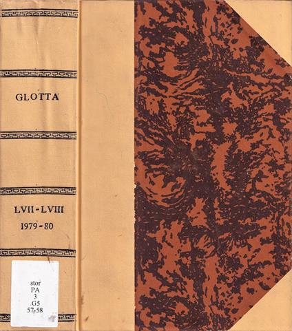 Glotta, volume LVII-LVIII, anno 1979-80 - copertina