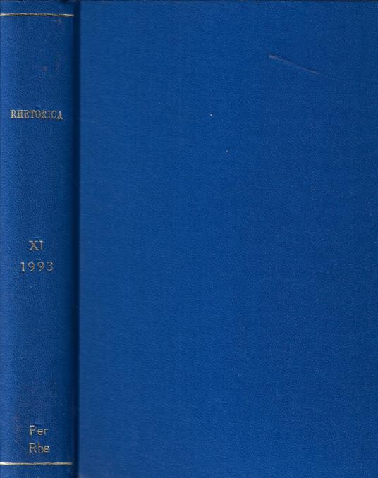 Rhetorica Vol. 11 Anno 1993 - copertina