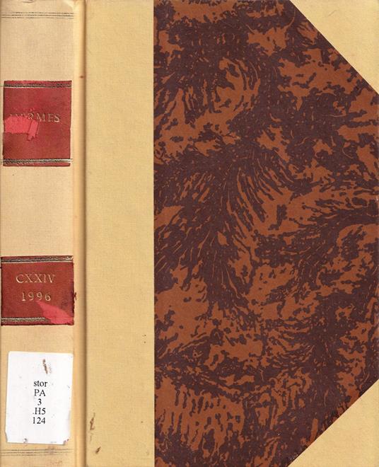 Hermes, volume CXXIV, anno 1996 - copertina