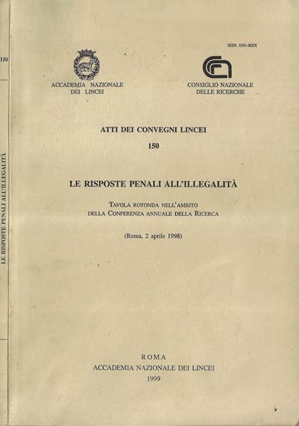 Le risposte penali all'illegalità - copertina