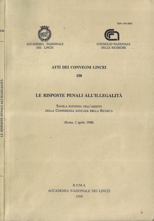 Le risposte penali all'illegalità - copertina
