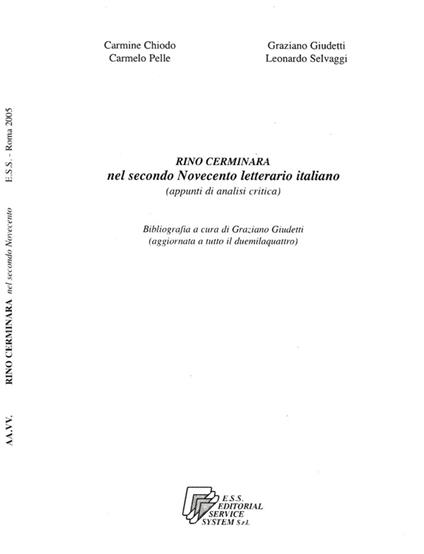 Rino Cerminara nel secondo Novecento letterario italiano ( appunti di analisi critica ) - copertina