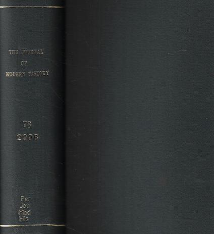 The Journal of Modern History Vol. 78 Anno 2006 - copertina