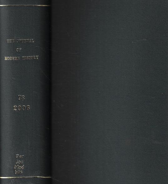 The Journal of Modern History Vol. 78 Anno 2006 - copertina