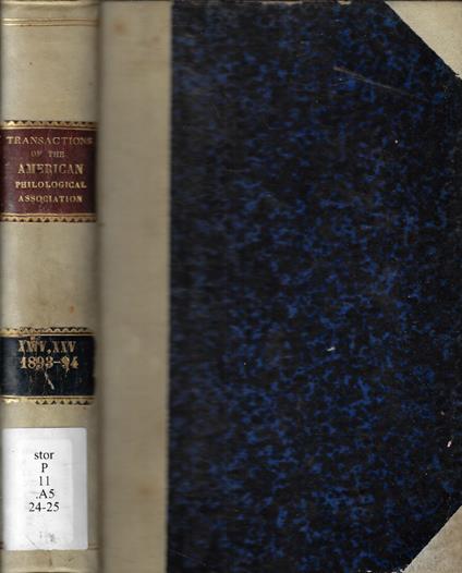Transactions of the American Philological associations 1893-94 - copertina