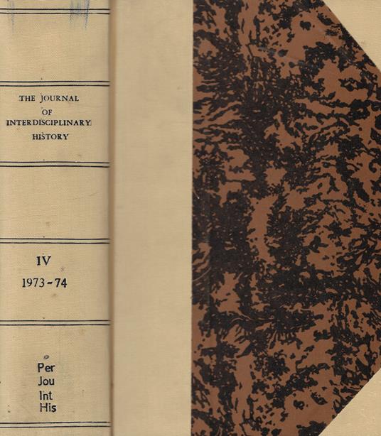 The Journal of Interdisciplinary History Vol. IV Anno 1973-74 - copertina