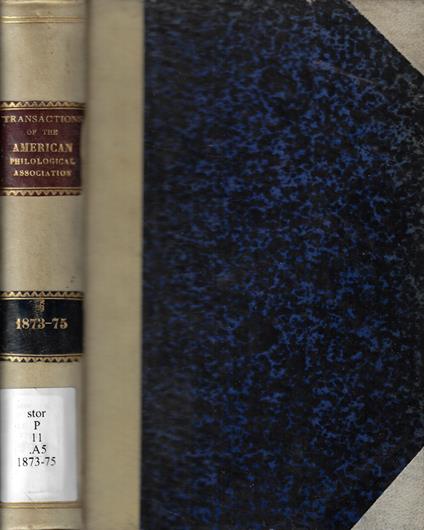 Transactions of the American Philological associations 1873-75 - copertina