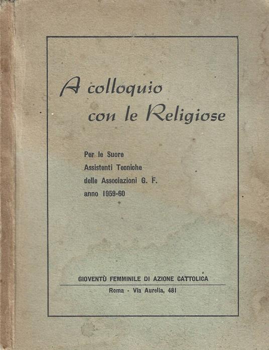 A colloquio con le Religiose - copertina