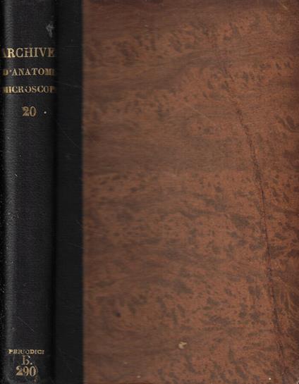 Archives d'Anatomie Microscopique Tomo XX - copertina