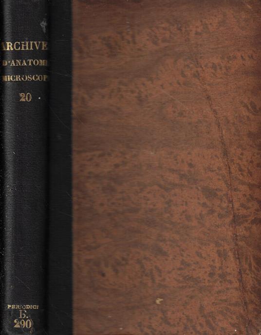 Archives d'Anatomie Microscopique Tomo XX - copertina