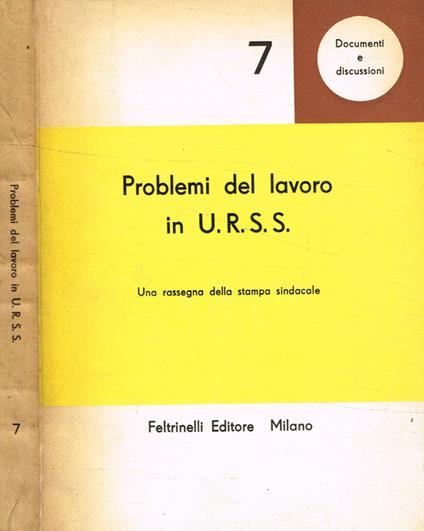 Problemi del lavoro in U.R.S.S - copertina
