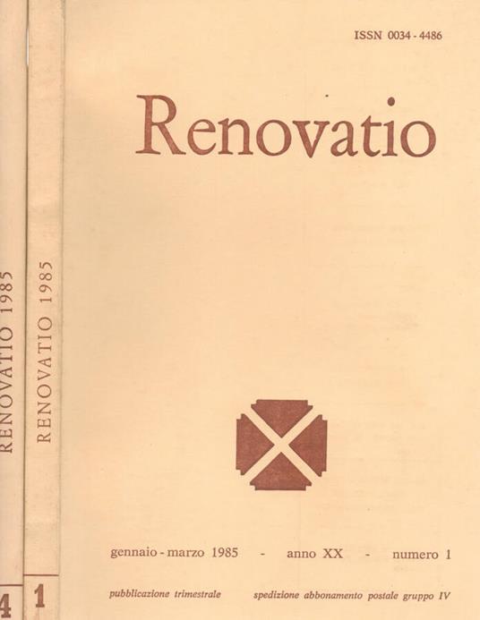 Renovatio 1985 - copertina