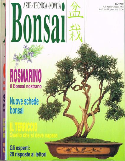 Bonsai italiano. Arte, tecnica, novità. N.5, aprile-giugno 1992, n.13. aprile 1993 - copertina