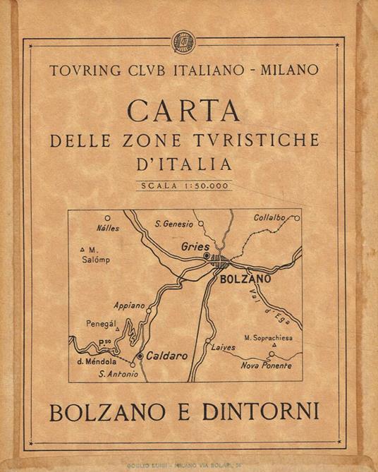 Carta delle zone turistiche d'italia - copertina