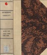 Quaderni urbinati XVII-XX 1974-1974 indice I-XX