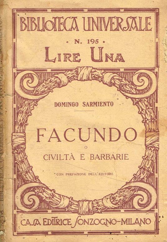 Facundo o civiltà e barbarie - copertina