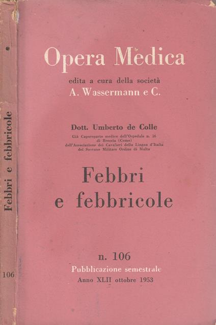 Opera medica anno XLII ottobre 1953 - copertina