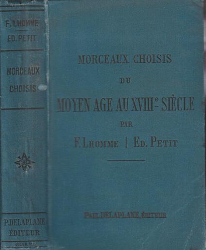 Morceaux choisis du moyen age au XVIII siecle - copertina