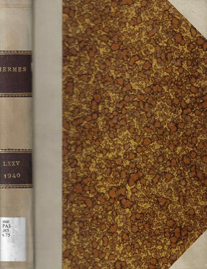 Hermes Vol. 75 Anno 1940 - copertina