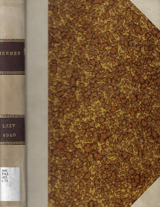 Hermes Vol. 75 Anno 1940 - copertina