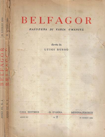 Belfagor anno XV n. 2, 4 - copertina