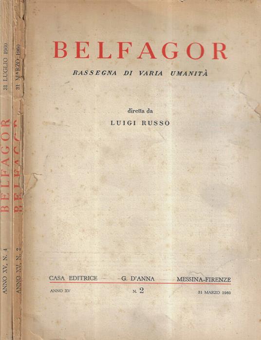 Belfagor anno XV n. 2, 4 - copertina