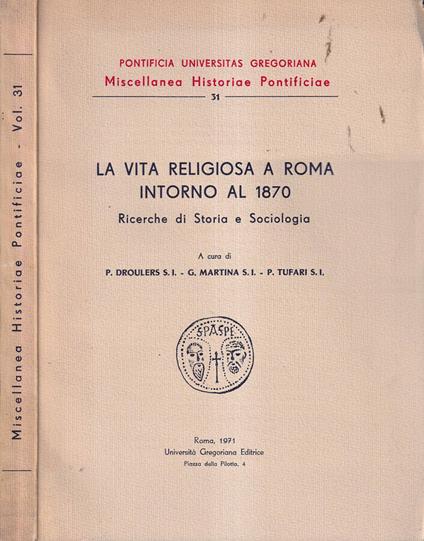 La vita religiosa a Roma intorno al 1870 - copertina
