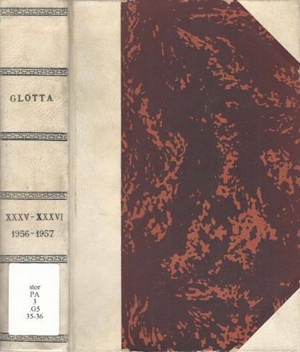 Glotta - Vol. XXXV-XXXVI 1956 - 1957 - copertina
