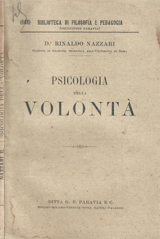 Psicologia della volontà - copertina