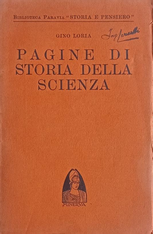 Pagine di storia della scienza - Gino Loria - copertina