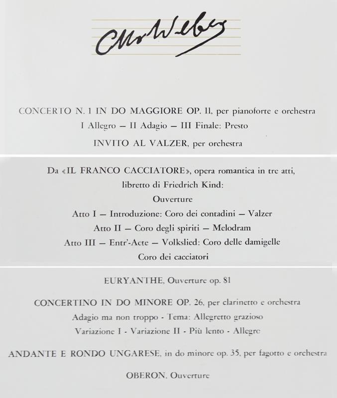 Weber Carl Maria Von Weber - 3 Dischi Nuovi Nei Fascicoli Nuovi: (Fabbri I Grandi Musicisti N. 112 - 113 - 114)