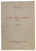 Scritti Editi E Inediti 1924-1985. A Cura Di Massimo Ganci