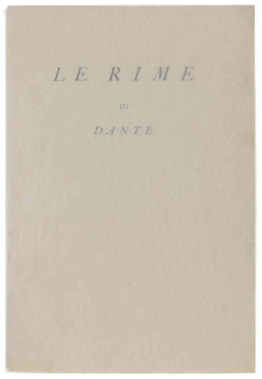 Le Rime - Dante Alighieri - copertina