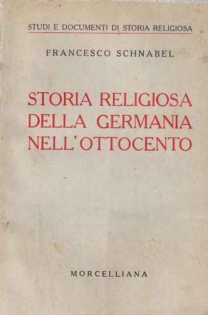 Storia religiosa della Germania nell'ottocento - copertina