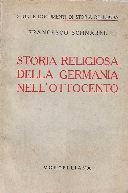 Storia religiosa della Germania nell'ottocento - copertina